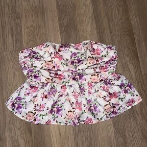 SHEIN Floral Crop Top - Pink and Purple